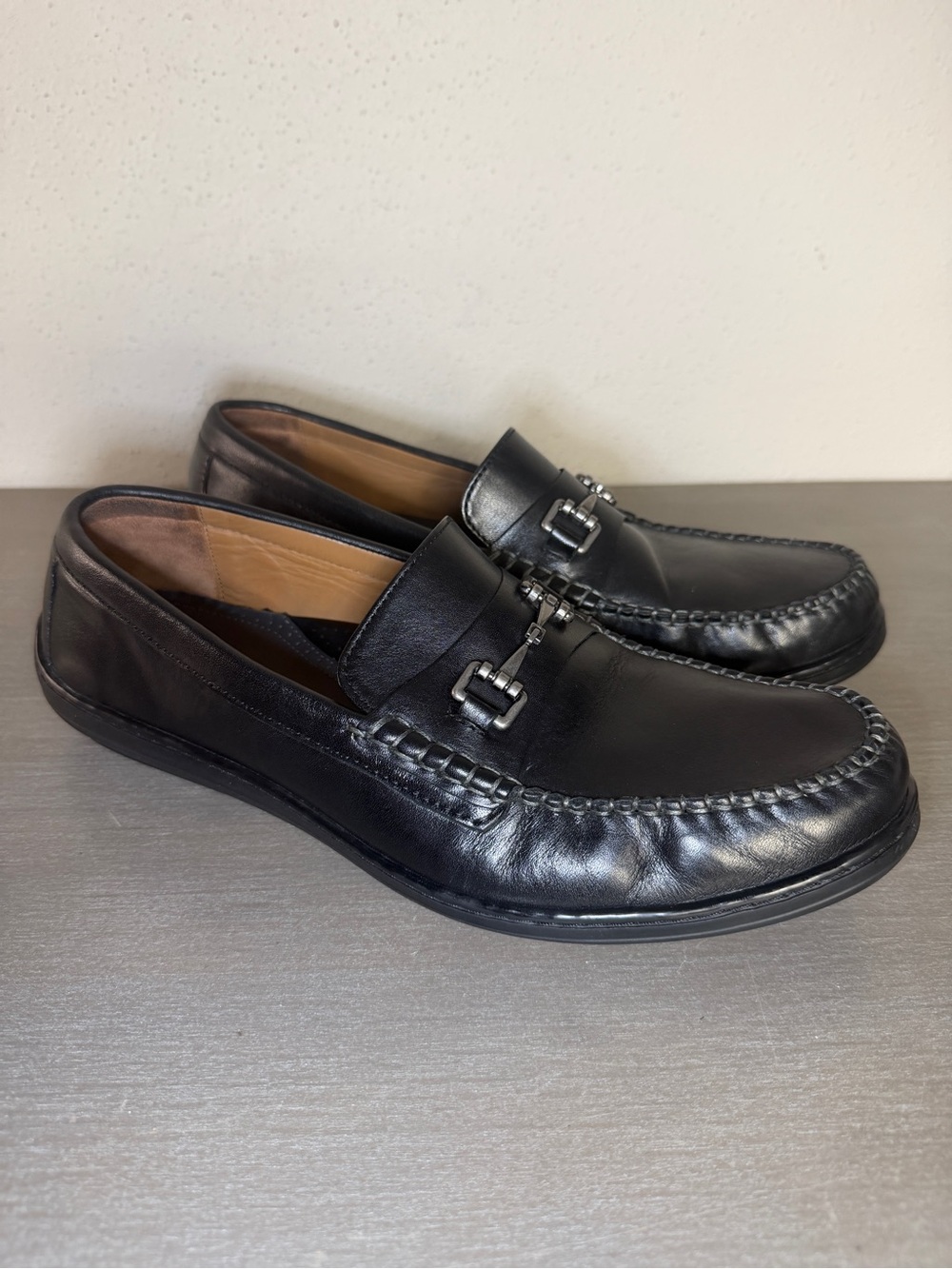 Cole Haan Men Bit Loafers Size 10.5 M Slip On Black Leather Shoes Soft leather